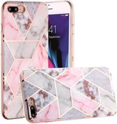 Voor iPhone 8 Plus & 7 Plus Hot Stamping Geometric Marble IMD Craft TPU beschermhoes (zeshoek)