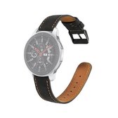 Voor Samsung Galaxy horloge 46 mm ronde staart lederen vervangende band horlogeband (zwart)