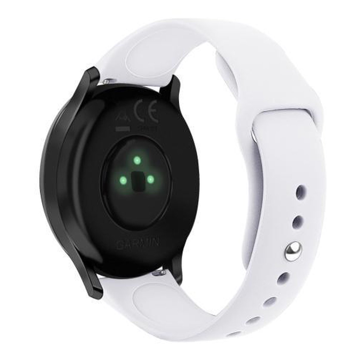 Voor Garmin Vivoactive 3 / Vivomove HR effen kleur omgekeerde gesp siliconen band, maat: groot formaat (wit)