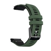 Voor Garmin Fenix 6X tweekleurige siliconen snelsluiting vervangende band horlogeband (legergroen zwart)