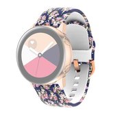 Voor Samsung Galaxy Watch 42 mm siliconen print vervangende band horlogeband (roze roos)