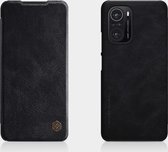 Voor Xiaomi Redmi K40 / K40 Pro / K40 Pro + / Mi 11 / Poco F3 NILLKIN QIN Serie Crazy Horse Textuur Horizontale Flip lederen Case met Kaartsleuf (Zwart)