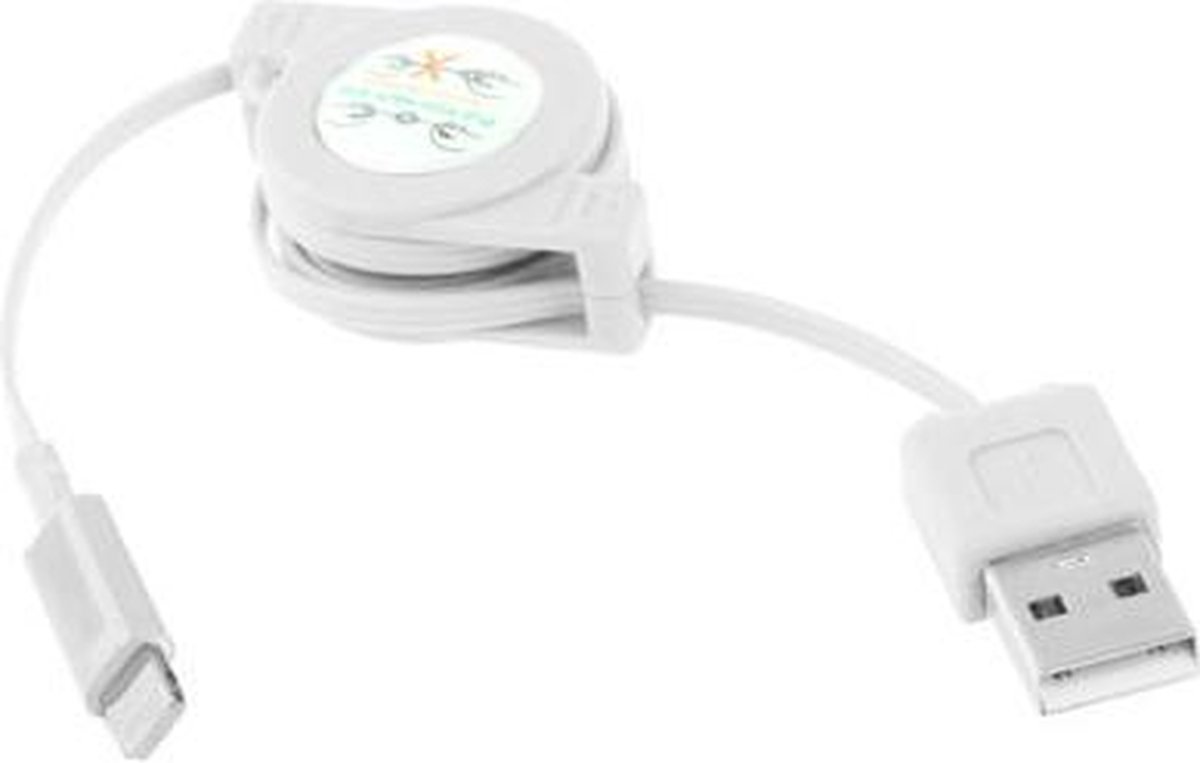 USB 2.0 naar 8 Pin Sync Data / laad uittrekbare Kabel, Lengte: about 70cmwit