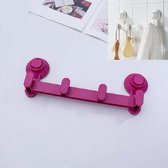 Four Hooks Viscose Row Hook Between Bathroom (Rose Red)