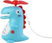 Schattig meisje hart creatieve dinosaurus kinderen student draagbare handheld mini USB kleine ventilator (blauw)