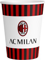 BIGIEMME SRL - 8 kartonnen AC Milan bekers - Decoratie > Bekers, glazen en bidons