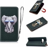 Voor Galaxy S10 3D schilderij horizontale flip lederen tas met houder & kaartsleuf & portemonnee & lanyard (olifant)