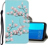 Voor Huawei Y9 2019 3D Gekleurde Tekening Horizontale Flip PU Lederen Case met Houder & Kaartsleuven & Portemonnee (Magnolia)