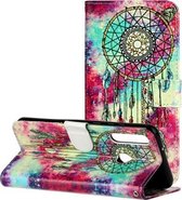 Voor Huawei P40 Lite E / Y7p Gekleurde Tekening Marmer Patroon Horizontale Flip PU Lederen Case met Houder & Kaartsleuven & Portemonnee (Vlinder Windgong)