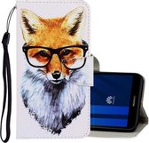Voor Huawei Y5 2018 3D Gekleurde Tekening Horizontale Flip PU Lederen Case met Houder & Kaartsleuven & Portemonnee (Vos)