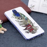 Voor Huawei Mate 10 Lite Noctilucent Feather Pattern TPU Soft Back Case Beschermhoes