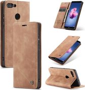 CaseMe Multifunctionele Retro Frosted Horizontale Leren Flip Case voor Huawei P Smart / Enjoy 7S / Honor 9 Lite, met Kaartsleuven & Houder & Portemonnee (Bruin)