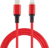 2A USB naar 8-pins gevlochten datakabel, kabellengte: 1m (rood)