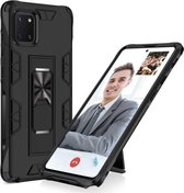 Voor Samsung Galaxy A81 Soldier Armor schokbestendig TPU + PC magnetische beschermhoes met houder (zwart)