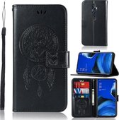 Voor OPPO Reno2 Z Windgong Uil Embossing Patroon Horizontale Flip Leren Case, met Houder & Kaartsleuven & Portemonnee (Zwart)