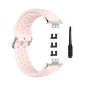 Voor Huawei Watch Fit 18mm Sport Style Silicone Solid Color Replacement Strap Horlogeband (roze)