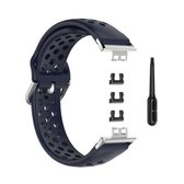 Voor Huawei Watch Fit 18mm Sport Style Silicone Solid Color Replacement Strap Horlogeband (donkerblauw)