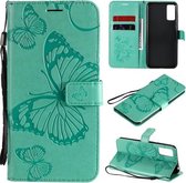 Voor Huawei Honor 30 Pro / 30 Pro Plus 3D Vlinders Embossing Patroon Horizontale Flip Leren Case met Houder & Kaartsleuf & Portemonnee (Groen)