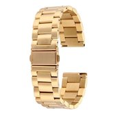 Voor Samsung Gear S2 Classic Smart Watch Butterfly Buckle 3 kralen roestvrij stalen horlogeband (goud)