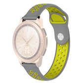 Dubbele kleur polsband horlogeband voor Galaxy Watch 42 mm (geel + grijs)