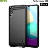 Voor Samsung Galaxy A02 / M02 MOFI Gentleness Series Geborstelde textuur Koolstofvezel Zachte TPU-hoes (zwart)