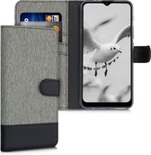 kwmobile telefoonhoesje voor Motorola Moto G30 / Moto G20 / Moto G10 - Hoesje met pasjeshouder in grijs / zwart - Case met portemonnee
