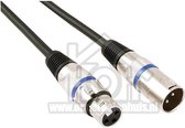 HQ-Power XLR-kabel, 1 x XLR mannelijk, 1 x XLR vrouwelijk, 3 m, perfect voor geluidsoverdracht