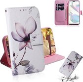 Voor Galaxy A70E 3D Gekleurde Tekening Horizontale Flip Leren Case met Houder & Kaartsleuf & Portemonnee (Magnolia)