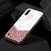 Voor Galaxy A01 Marble Pattern Soft TPU beschermhoes (Colorblock)