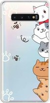 Voor Galaxy S10 Plus Lucency Painted TPU Protective (Meow Meow)
