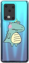 Voor Galaxy S20 Ultra Lucency Painted TPU Protective (Bird Crocodile)
