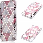 Voor Galaxy A70 Plating Marble Pattern Soft TPU beschermhoes (roze)