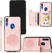 Voor Huawei P Smart Z / Y9 Prime Mandala Reliëf PU + TPU Case met Houder & Kaartsleuven & Fotolijst & Riem (Rose Goud)