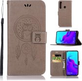 Windgong Uil Embossing Patroon Horizontale Flip Leren Case met Houder & Kaartsleuven & Portemonnee Voor Huawei nova 4 (Grijs)