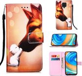 Voor Xiaomi Redmi Note 9S Schilderen Horizontale Flip Leren Case met Houder & Kaartsleuf & Portemonnee & Lanyard (Hound Kiss)