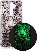 Voor Xiaomi Redmi Note 8 Pro Lichtgevende TPU zachte beschermhoes (Leopard Tiger)