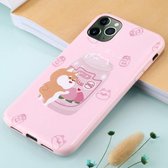 Voor iPhone 11 Pro TPU mobiele telefoonhoes (Glitter Peach Shiba Inu)