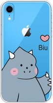 Voor iPhone XR Lucency Painted TPU Protective (Caring Monster)