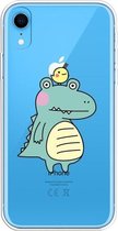 Voor iPhone XR Lucency Painted TPU Protective (Bird Crocodile)