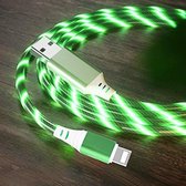 2,4 A USB naar 8-pins kleurrijke Streamer-snellaadkabel, lengte: 1 m (groen licht)