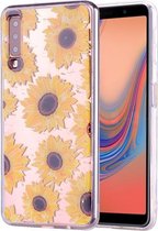 Cartoon patroon goudfolie stijl Dropping Glue TPU zachte beschermhoes voor Galaxy A7 (2018) / A750 (zonnebloem)