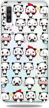 Voor Galaxy A50 3D-patroon afdrukken Extreem transparante TPU-telefoonhoes (Mini Panda)