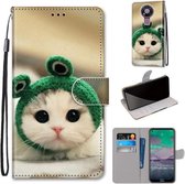 Voor Nokia 3.4 Gekleurde Tekening Cross Textuur Horizontale Flip PU Lederen Case met Houder & Kaartsleuven & Portemonnee & Lanyard (Frog Kitten)