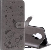 Voor Nokia 3.4 Cat Bee Embossing Pattern Schokbestendige horizontale flip lederen tas met houder & kaartsleuven & portemonnee (grijs)