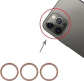3 PCS achteruitrijcamera glazen lens metalen beschermring ring voor iPhone 12 Pro (goud)