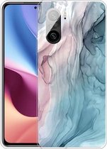 Voor Xiaomi Redmi K40 Pro Max Frosted Fashion Marble Shockproof TPU beschermhoes (abstract grijs)