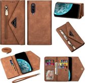 Voor Xiaomi Mi 9 Skin Feel Rits Horizontale Flip Leren Case met Houder & Kaartsleuven & Fotolijst & Lanyard & Lang Touw (Bruin)