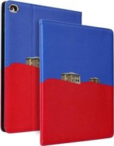 Contrasterende kleur PU lederen horizontale flip lederen tas met houder & slaap- / wekfunctie voor iPad mini (2019) & 4 (blauw rood)