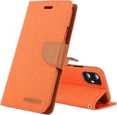 Voor iPhone 12 mini GOOSPERY CANVAS DAGBOEK Cross Texture Horizontale Flip Leren Case met Kaartsleuven & Portemonnee & Houder (Oranje)