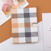 Geruite patroon horizontale flip lederen tas met houder & slaap / wekfunctie voor iPad mini (2019) & 4 (bruin)